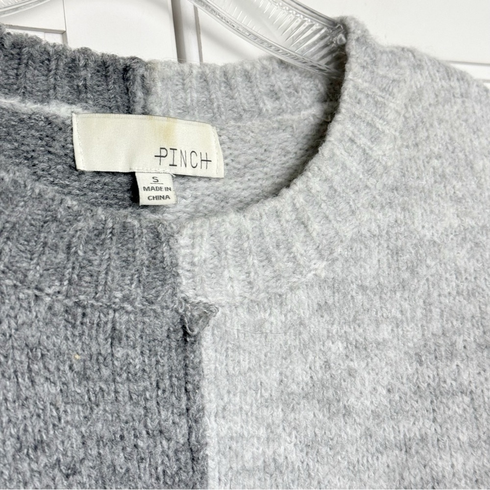Pinch Split Colorblock Sweater in Grey Multi Sz Small Academia - Picture 8 of 13